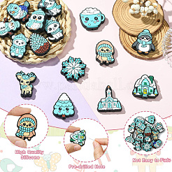15Pcs 15 Styles Winter Themed Silicone Bead Sets&nbsp;SIL-CJ0003-16