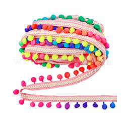 10 Yards Polyester Pom Pom Ball Tassel Ribbons&nbsp;DIY-PH0033-31