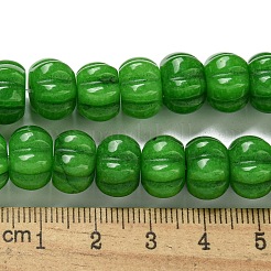 天然マレーシアジェイド染めビーズ連売り  カボチャ  12x7.5~8mm  穴：1.4mm  約25個/連  7.48~7.87''（19~20センチメートル）&nbsp;G-G142-A02-01