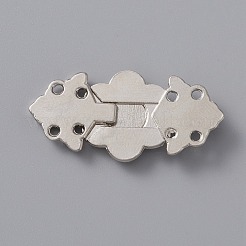 アロイアジャストウエストタイトナーバックルボタン  大きすぎるドレスジーンズの場合  花  プラチナ  17x34.5x4mm&nbsp;FIND-WH0110-123P