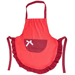 Polyester Stripe Bowknot Kitchen Apron&nbsp;AJEW-BM0001-50