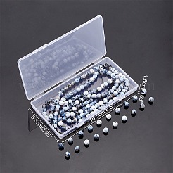 天然石瑪瑙ビーズ連売り  ラウンド  多面カット  染め＆加熱  グレードA  8mm  穴：1mm  約47個/連  15インチ（38.1cm）  1連売り/箱&nbsp;G-AR0001-42