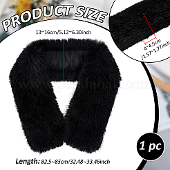 女性用人工キツネウール首輪  ブラック  825~850x130~160x40~45mm&nbsp;DIY-BC0017-13B