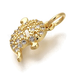 Rack Plating Brass Micro Pave Cubic Zirconia Charms&nbsp;KK-I720-14G