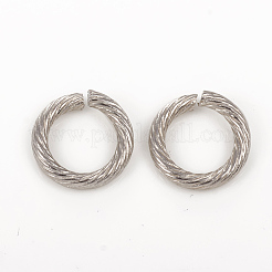 変色しにくい304ステンレススチール製オープン丸カン  ツイストラウンド  ステンレス鋼色  12x2mm  内径：8mm  12ゲージ&nbsp;STAS-G224-23P-04