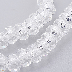 ファセットイミテーションクリスタルガラスロンデルビーズ  サイズ：直径約4.5mm  厚さ3.5mm  穴：1mm  約105~110個/連  38~39cm&nbsp;X-GLAA-D030-1