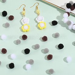 400個 4色 DIY 人形クラフト  ポリエステルポンポムボール  ラウンド  ミックスカラー  10mm  100個/カラー&nbsp;AJEW-SC0003-93E