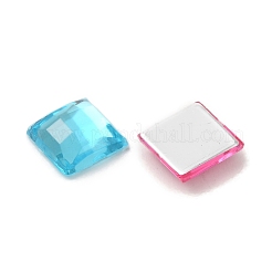 模造台湾アクリルラインストーンカボション  フラットバック＆多面  正方形  ミックスカラー  8x8x3mm  約2000個/袋&nbsp;GACR-A023-8x8mm-M