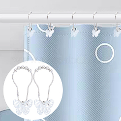 12Pcs Butterfly Acrylic with Iron Shower Curtain Rings for Bathroom&nbsp;HJEW-NB00293