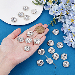 20Pcs Brass with Glass Sew on Rhinestone&nbsp;FIND-OC0013-69