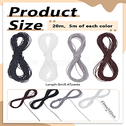 20M 4 Colors 2-Ply Round Waxed Cotton Thread Cords&nbsp;YC-LP0001-03D