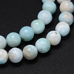 天然ラリマー ラウンド ビーズ 連売り  グレードA  8mm  穴：1mm  約46~49個/連  39.5~40cm&nbsp;G-O087-10-8mm