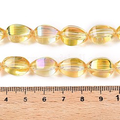 電気メッキガラスビーズセット  涙の形  ゴールド  15x11.5~12x10~10.5mm  穴：1.2mm  約39~40個/連  23.62~23.94インチ（60~60.8cm）&nbsp;EGLA-T028-01E