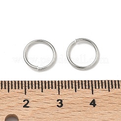 変色しにくい304ステンレススチール製オープン丸カン、ジュエリー金具  鋸で切ったシームレスな丸型  ステンレス鋼色  18ゲージ  10x1mm  内径：8mm  約1500個/袋&nbsp;J0R7Z011-A