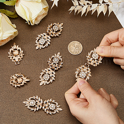 5Pcs Alloy & Crystal Rhinestone Snap Lock Clasps&nbsp;FIND-FH0008-91G
