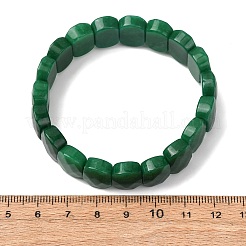 染色された天然白翡翠ビーズのストレッチブレスレット（男女兼用）  オーバル  ビーズ：14x10x5mm  内径：2.17インチ（5.5cm）&nbsp;G-K303-01K-03