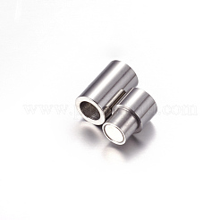 変色しにくい304ステンレススチール製のマグネット留め具と接着端  コラム  ステンレス鋼色  19x7mm  穴：5mm&nbsp;STAS-K006-10C
