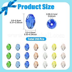 210Pcs 7 Colors Transparent Glass Beads&nbsp;GL-YW9D8D-02