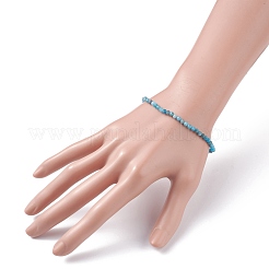 女の子の女性のための3mmの天然アパタイトビーズストレッチブレスレット  内径：2-1/4インチ（5.65cm）  ビーズ：3mm&nbsp;BJEW-JB07284-04
