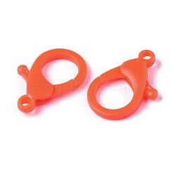 プラスチックカニカン  レッドオレンジ  35x24.5x6mm  穴：3mm&nbsp;X-KY-ZX002-01-B