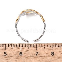 304ステンレススチールカフオープンリング  ゴールデン·ステンレス鋼色  イオンプレーティング（ip）  リング  14.5mm  usサイズ7 1/4(17.5mm)&nbsp;RJEW-P181-02B-A