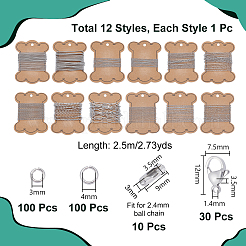304ステンレススチールチェーンブレスレット/ネックレスのDIYキット  ステンレス鋼色  5~6x1mm&nbsp;DIY-GA0008-17