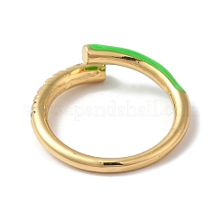 Rack Plating Brass Cubic Zirconia Open Cuff Rings for Women&nbsp;RJEW-S407-04C
