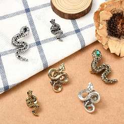 6Pcs 6 Styles Snake Zinc Alloy Lapel Pin Backs for Backpack Clothes&nbsp;JEWB-CJ0001-64