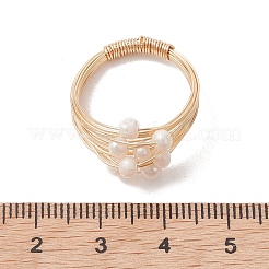 Natural Cultured Cluster Freshwater Pearl Finger Rings&nbsp;RJEW-JR01015