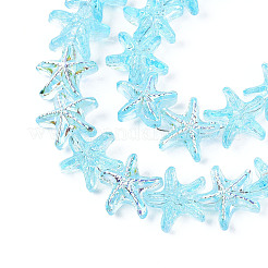 Baking Paint Electroplate Transparent Glass Beads Strands&nbsp;EGLA-N017-07-A02