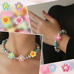 48個12スタイルメッキアクリルビーズ  花＆蝶  ミックスカラー  16~16.5x16~20x9~10.5mm  穴：3mm  4個/スタイル&nbsp;OACR-AR0001-27