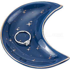 2Pcs Moon Porcelain Jewelry Plate&nbsp;DJEW-BBC0001-02