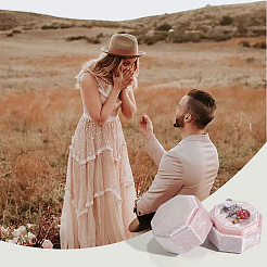 Velvet Cover Plastic Couple Ring Box&nbsp;VBOX-WH20003-001E
