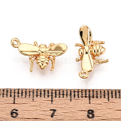真鍮チャーム  ミツバチ  ニッケルフリー  18KGP本金メッキ  15.3x8.8x4.3mm  穴：1mm&nbsp;KK-T078-15G