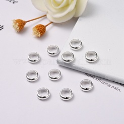 201ステンレススチールスペーサービーズ  リング  銀  6x2mm  穴：4mm&nbsp;STAS-D448-034S