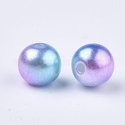 Rainbow ABS Plastic Imitation Pearl Beads&nbsp;X1-OACR-Q174-8mm-02