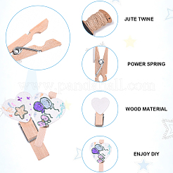 100Pcs 2 Styles Spray Painted Wooden Craft Pegs Clips&nbsp;DIY-YW0017-36