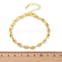 Brass Cable Chain Bracelets for Women Men&nbsp;BJEW-K273-02G