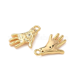 Brass Micro Pave Clear Cubic Zirconia Charms&nbsp;KK-B160-28G