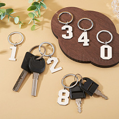 10Pcs 10 Styles Stainless Steel Keychains&nbsp;KEYC-TA0004-65