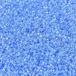 MIYUKIデリカビーズ  シリンダー  日本製シードビーズ  11/0  （db0076)水色の裏地クリスタルab  1.3x1.6mm  穴：0.8mm  約2000PCS /ボトル  10 G /ボトル&nbsp;SEED-JP0008-DB0076