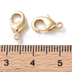 ラックメッキ真鍮カニカン  長持ちメッキ  鉛フリー＆カドミウムフリー  ライトゴールド  12x7x2.8mm  穴：1.4mm&nbsp;KK-F090-27LG-02
