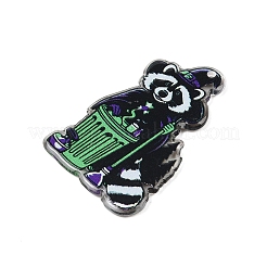 ハロウィーンテーマの不透明アクリルパーツ  ラクーン  グリーン  42x28x1.8mm  穴：2.2mm&nbsp;SACR-S034-08C