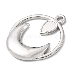Moon 304 Stainless Steel Pendant Cabochon Setting&nbsp;STAS-P454-10P