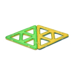 DIYプラスチック磁気ビルディングブロック  3dビルディングブロック建設プレイボード  おもちゃのギフトアクセサリーを作る子供たちのために  三角形  ランダム単色またはランダム混色  103x117x6.5mm&nbsp;DIY-L046-05