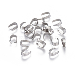 変色しにくい201ステンレススチール製スナップオンベイル  ペンダント作りに  ステンレス鋼色  6.5x6x3mm&nbsp;STAS-K146-067-3x7mm