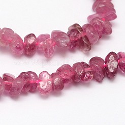 チップ天然赤トルマリンビーズ連売り  3~8x3~12x3~5mm  穴：1mm  約16インチ&nbsp;G-N0164-29