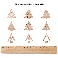 100Pcs Christmas Tree Unfinished Wooden Ornaments&nbsp;WOCR-CJ0001-01