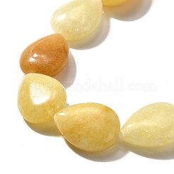 天然石トパーズ翡翠ビーズ連売り  ティアドロップ  16x12x5~6mm  穴：1mm  約25個/連  15.16''~15.75''（38.5~40センチメートル）&nbsp;G-P561-B04-01