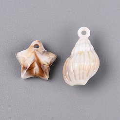 Two Tone Ocean Series Opaque Plastic Imitation Gemstone Pendants&nbsp;KY-Q005-05